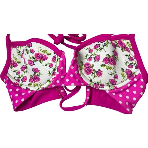 Beach Bunny Bikini Set Swimwear Pink Top Small - Picture 1 of 5